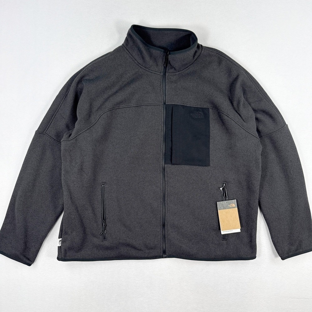 The North Face Front Range Fleece Jacket Size 3XL Men TNF Black Heather Full Zip